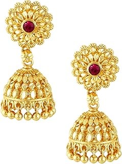 Shining Diva Traditional Design Stylish Pearl Jhumka Jhumki Earrings for Women, gold-design2, 11028er, style01