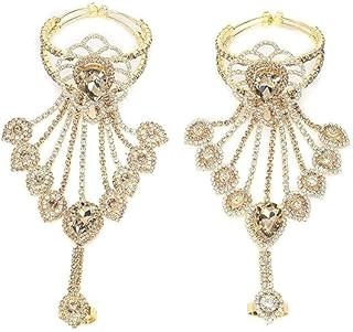 Hath Phool Hand Thong Pearl Bracelet Finger Ring Bracelet for Women and Girls